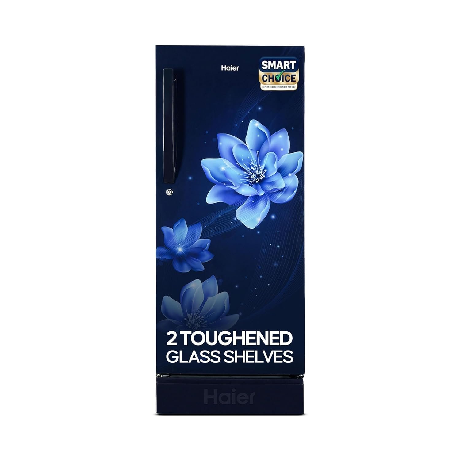 A1 Haier 190L 5 Star Direct Cool Single Door Refrigerator | 3 Toughened Glass Shelves | Fast Ice Making in Just 60 minutes | Large Veg Box| Easy Clean Back (HED-205MFB-P, Marine Peony, Base Stand) - Image 1
