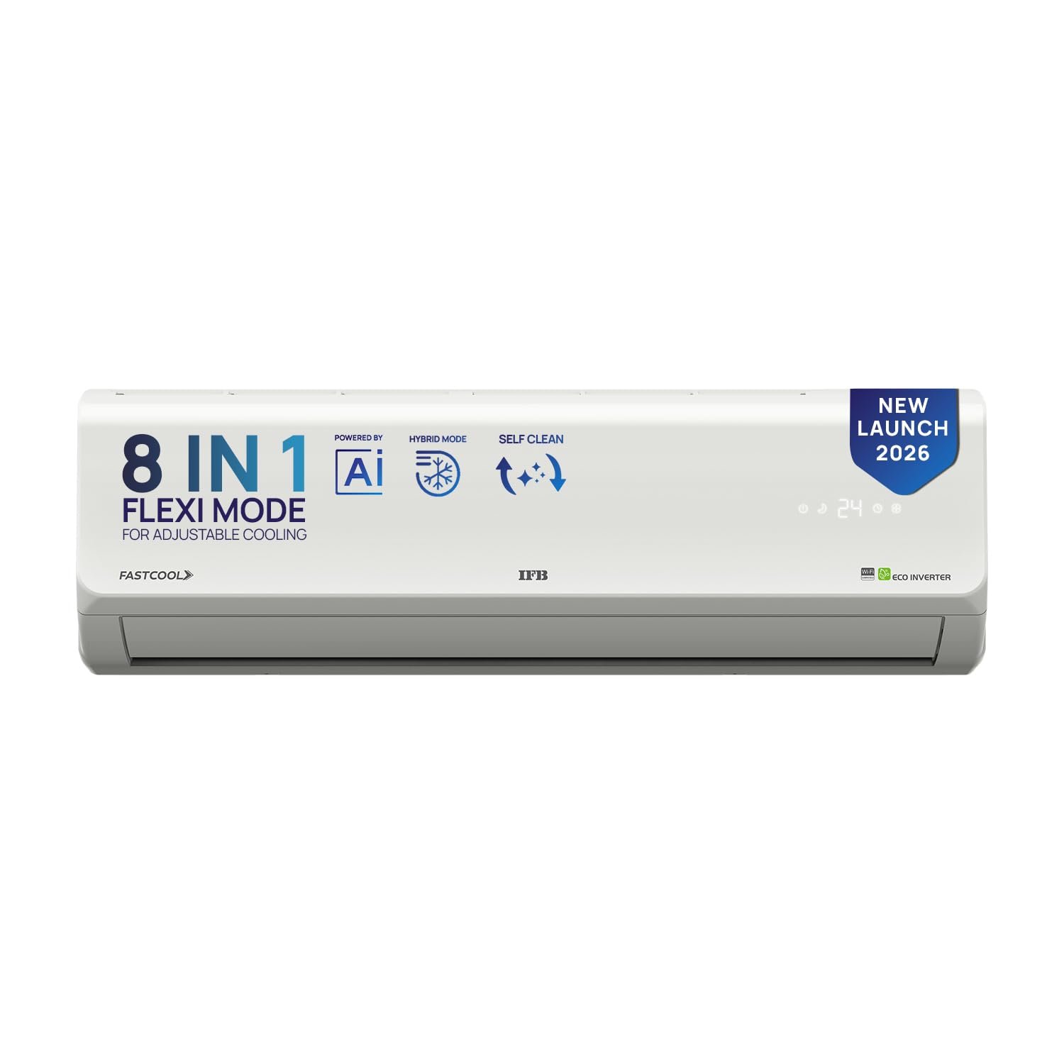 A1 IFB 1 Ton 3 Star,New star rated, AI Powered Inverter Split AC,Hybrid Mode, 8in1 Flexi Mode, Heavy Duty Compressor, Long Air Throw, Self Clean, Dual Gold Fins, 100% Copper, CI133SL11RGM3, white - Image 1