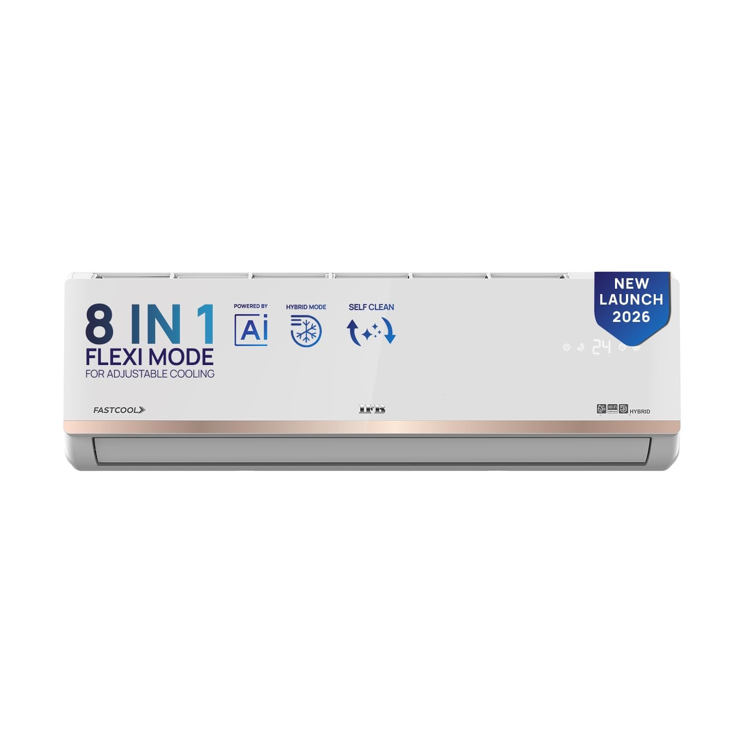 S1 IFB 1.5 Ton 3 Star,New star rated,AI Powered Inverter Split AC,Hybrid Mode, 8in1 Flexi Mode, Heavy Duty Compressor, 4 Way Swing, Self Clean, Dual Gold Fins,100% Copper Tubes,CI193GN22RGM3, white - Image 1